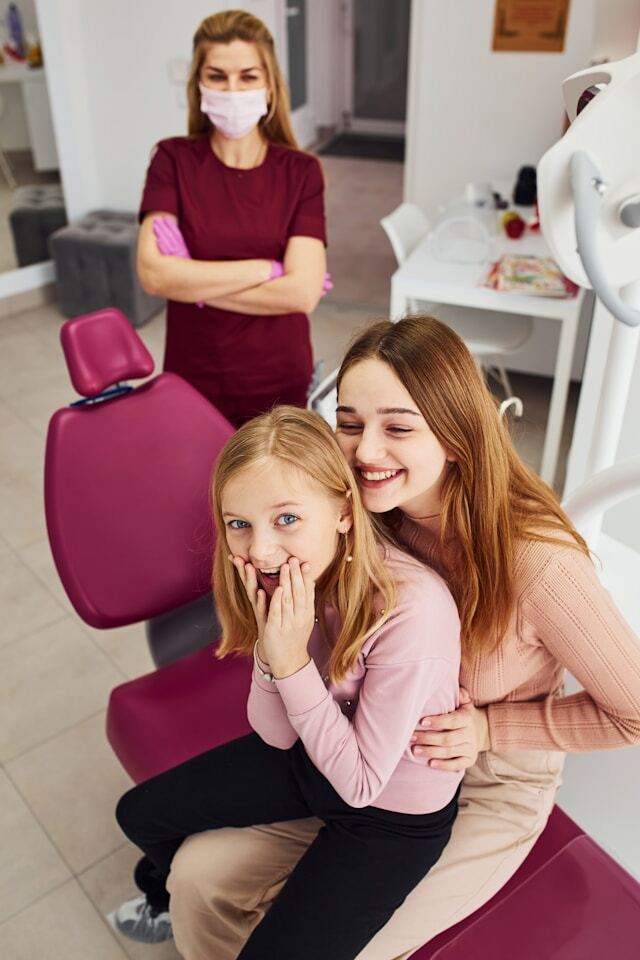 Dentist with child