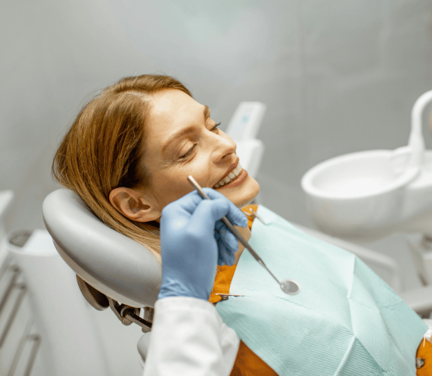Dentist with middle aged woman