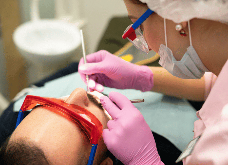 Dentist with patient procedure
