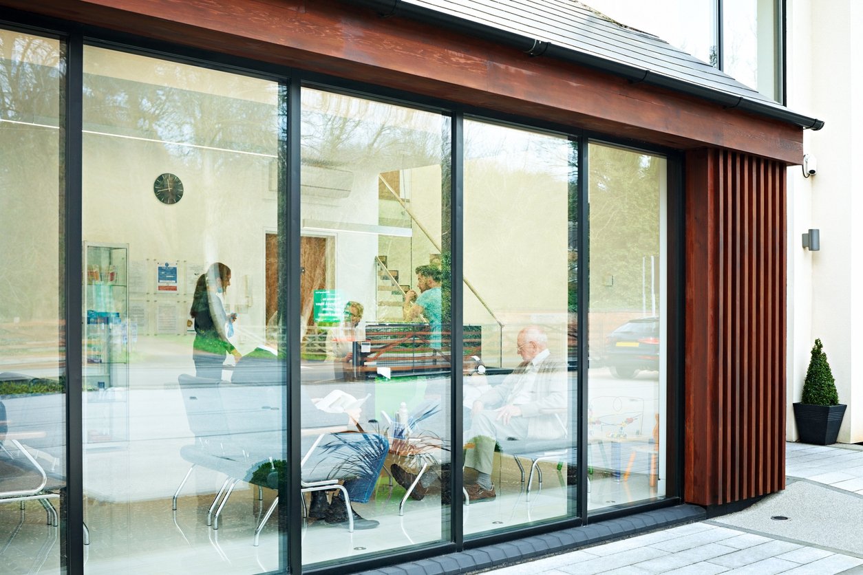 Dental clinic office interior with modern equipment and welcoming patient area
