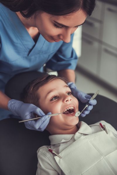 Little boy at the dentist