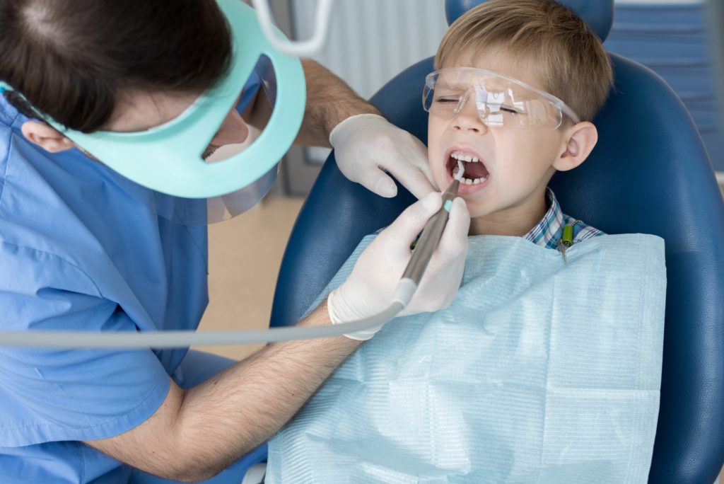 Scared Little Boy at Dentists